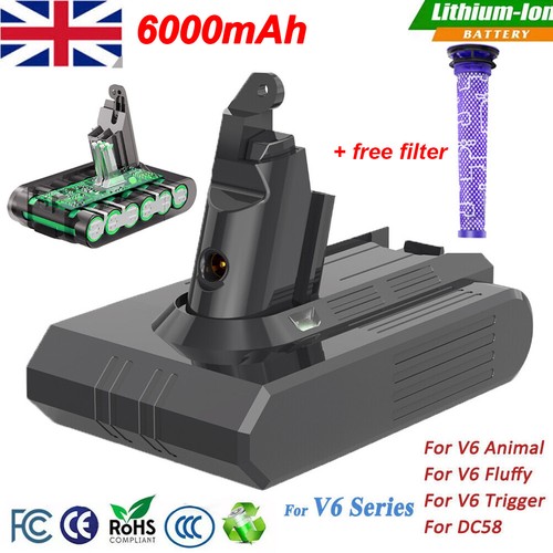 6000mah for dyson - v6, battery